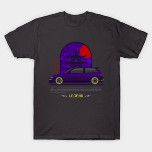 Midnight Racer Purple Kanjo EF JDM T-Shirt